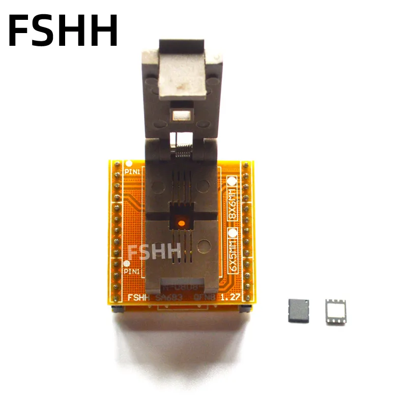 Free shipping QFN8 to DIP8 Programmer Adapter WSON8 DFN8 MLF8 to DIP8 socket for 25xxx 5X6 Pitch = 1.27mm
Free shipping QFN8 to DIP8 Programmer Adapter WSON8 DFN8 MLF8 to DIP8 socket for 25xxx 5X6 Pitch = 1.27mm