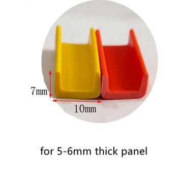 

Rubber Sealing U Strip 7x10mm for 5 - 6mm thick Glass Metal Car Wood Panel Board Edge Encloser Shield Black Red Yellow