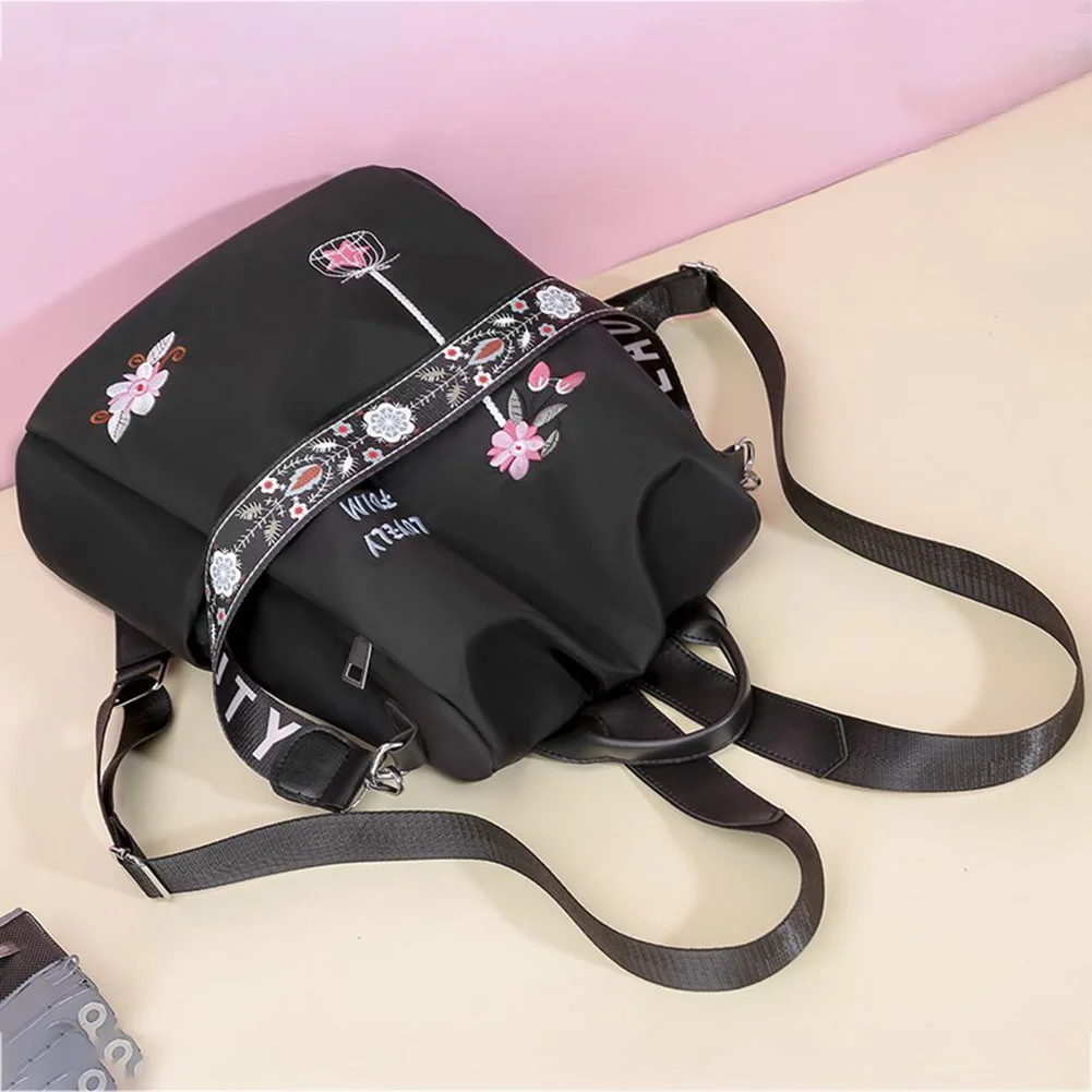 Casual Oxford Cloth Women Backpack Flower Embroidered Female Shoulder School Book Bags Daily Travel Anti-Theft Bagpack Rucksack Casual Oxford Cloth Women Backpack Flower Embroidered Female Shoulder School Book Bags Daily Travel Anti-Theft Bagpack Rucksack