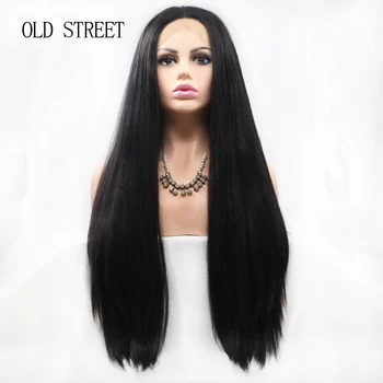 Black Color 13X4 Heat Resistant Synthetic Lace Front Wig With Natural Hairline Cosplay Glueless Wigs For Black Women 
Black Color 13X4 Heat Resistant Synthetic Lace Front Wig With Natural Hairline Cosplay Glueless Wigs For Black Women