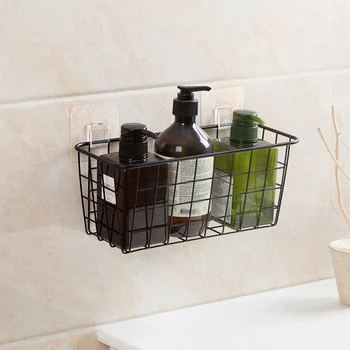 Household Sucker Storage Basket Iron Art Japanese Style Organizer with Cloth Bag for Debris Kitchen Sundries Food High Quality 
Household Sucker Storage Basket Iron Art Japanese Style Organizer with Cloth Bag for Debris Kitchen Sundries Food High Quality