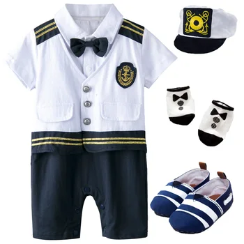 Baby Boys Captain Costume Romper With Hat Newborn Infant Halloween Cosplay Jumpsuit Outfit Toddler Skipper Sailor Playsuit
Baby Boys Captain Costume Romper With Hat Newborn Infant Halloween Cosplay Jumpsuit Outfit Toddler Skipper Sailor Playsuit