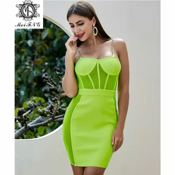 Fluorescent Green Knitted Dress Sexy Mesh Perspective Spaghetti Strap Party Dress Club Car Show Chain
Fluorescent Green Knitted Dress Sexy Mesh Perspective Spaghetti Strap Party Dress Club Car Show Chain