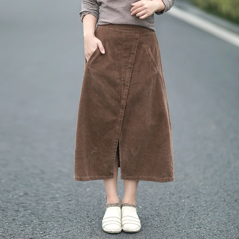 Autumn color corduroy design skirt saia female 
Autumn color corduroy design skirt saia female