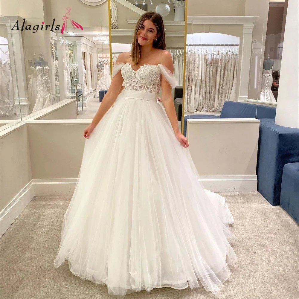 Alagirls Wedding Dress Lace Ivory Wedding Gown Sweep Train Bridal Gown Off The Shoulder Bridal Dress Size Custom Made платье
Alagirls Wedding Dress Lace Ivory Wedding Gown Sweep Train Bridal Gown Off The Shoulder Bridal Dress Size Custom Made платье