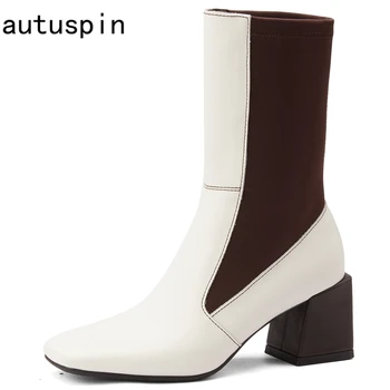 Autuspin Ladies Elegant Genuine Leather Chelsea Boots Women 2020 Winter Warm Plush Square Toe Party Wedding 6cm High Heels Shoes
Autuspin Ladies Elegant Genuine Leather Chelsea Boots Women 2020 Winter Warm Plush Square Toe Party Wedding 6cm High Heels Shoes