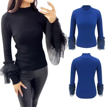 Women Autumn Sweater Lace Stitching Solid Color Pullovers Slim Long-Sleeved O-neck Slim Knitted Bottoming Jumpers
Women Autumn Sweater Lace Stitching Solid Color Pullovers Slim Long-Sleeved O-neck Slim Knitted Bottoming Jumpers