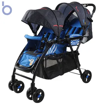 

Twin baby strollers can sit reclining foldable lightweight ultra light easy to assemble trolleys stroller double pram