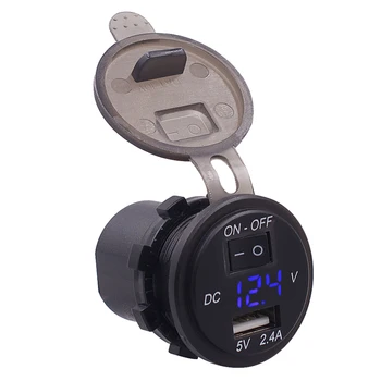 SOONHUA Car Charger Waterproof Car USB Charger Motorcycle Car Chargers 5V 2.4A Voltmeter With Cable And Terminals
SOONHUA Car Charger Waterproof Car USB Charger Motorcycle Car Chargers 5V 2.4A Voltmeter With Cable And Terminals