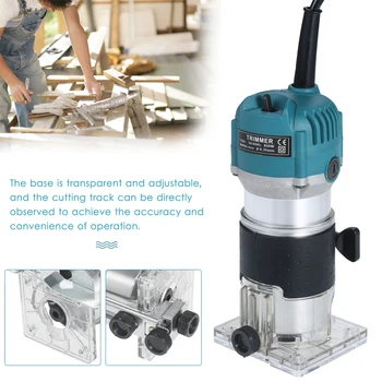 Multifunctional Woodworking Electric Trim Router 220V 800W 30000R Trimmer with Base Edge Guide for Trimming Slotting Notching
Multifunctional Woodworking Electric Trim Router 220V 800W 30000R Trimmer with Base Edge Guide for Trimming Slotting Notching