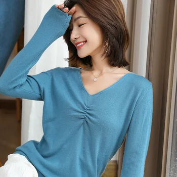 Wool series female long sleeves 19 autumn winter new design sense V-neck folds carefully machine sexy shirt bottoming shirt tide
Wool series female long sleeves 19 autumn winter new design sense V-neck folds carefully machine sexy shirt bottoming shirt tide