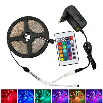 1 Set 5M RGB LED Strip light SMD 3528 With Flexible Strip Light 24 Key IR Remote Control For DIY Indoor Decoration Tape lighting
1 Set 5M RGB LED Strip light SMD 3528 With Flexible Strip Light 24 Key IR Remote Control For DIY Indoor Decoration Tape lighting
