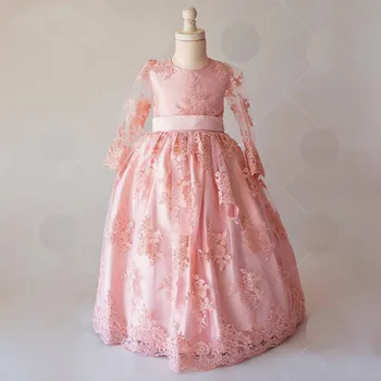 Pink Lace Baby Girl Birthday Gown Long Sleeve O Neck Applique Lace Baby Baptism Pageant Dress Party Clothes for Girls
Pink Lace Baby Girl Birthday Gown Long Sleeve O Neck Applique Lace Baby Baptism Pageant Dress Party Clothes for Girls