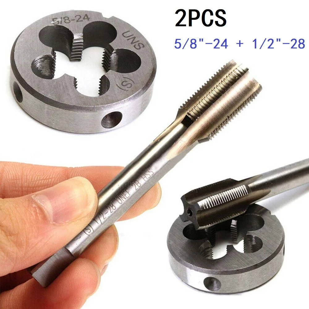100% brand new and high quality 2PCS 5/8"-24+ 1/2"-28 UNEF HSS Right Hand Thread Taps and Dies Set Tools Silver
100% brand new and high quality 2PCS 5/8"-24+ 1/2"-28 UNEF HSS Right Hand Thread Taps and Dies Set Tools Silver