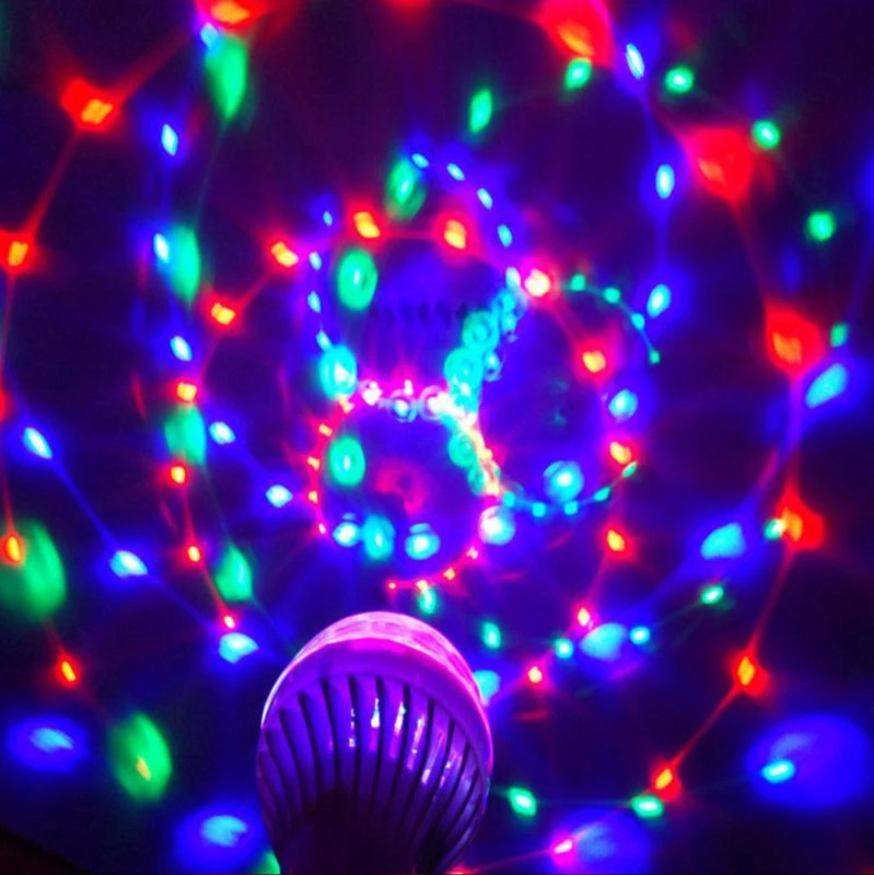 Светодиодный светсветильник льник RGB 6 Вт E27 цветной волшебный хрустальный шар