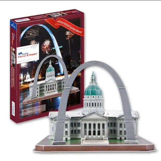 Jefferson National Expansion Memorial US 3D Бумага DIY пазл модель Обучающие комплекты игрушек