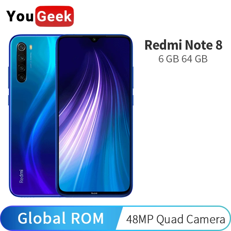 Xiaomi Redmi Note 8 смартфон с восьмиядерным процессором Snapdragon 665 ОЗУ 6 ГБ ПЗУ 64 48