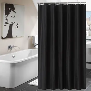 Shower Curtain Polyester Fabric Bath Curtain with Hooks Bathroom Accessories,Waterproof Washable, 72"x 80"-Black
Shower Curtain Polyester Fabric Bath Curtain with Hooks Bathroom Accessories,Waterproof Washable, 72"x 80"-Black