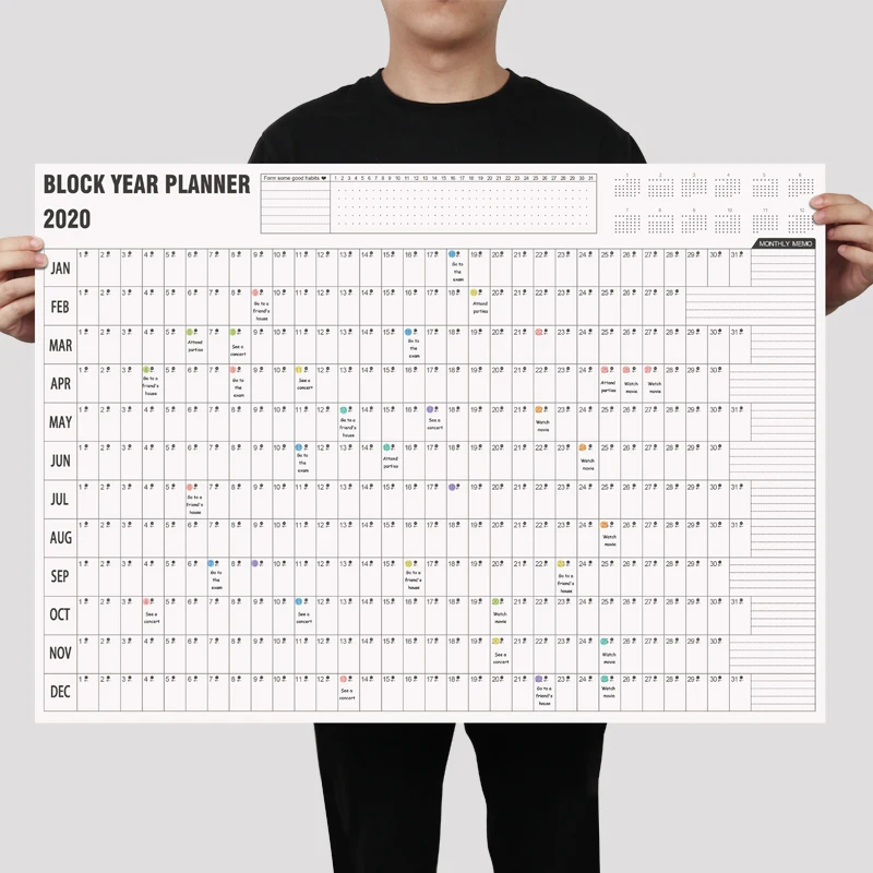 2020/2021 Block Year Planner Daily Plan Paper Wall Calendar with 2 Sheet EVA Mark Stickers for office school Home
2020/2021 Block Year Planner Daily Plan Paper Wall Calendar with 2 Sheet EVA Mark Stickers for office school Home