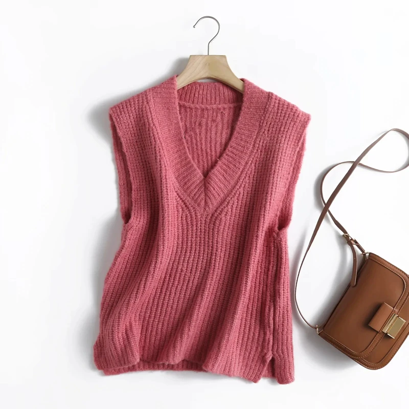 Dave&Di Winter Pullovers Tops England Style Fashion Solid Casual Vintage V-neck Sleeveless Sweaters Women Vest 
Dave&Di Winter Pullovers Tops England Style Fashion Solid Casual Vintage V-neck Sleeveless Sweaters Women Vest