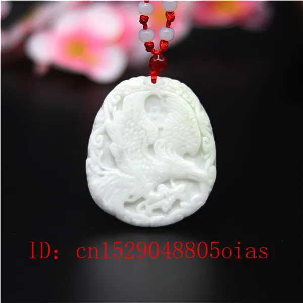 Фото Натуральный белый Chines нефритовый Орел кулон ожерелье Шарм ювелирные изделия