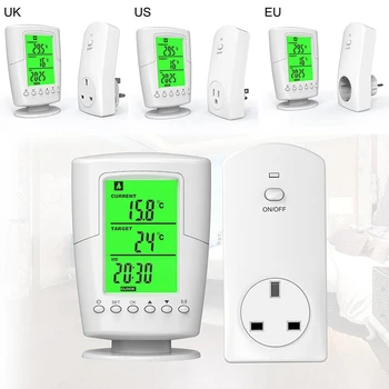 Smart Programmable Wireless Thermostat Socket Remote Temperature Controller EU / UK / US Plug Remote Control Thermostat
Smart Programmable Wireless Thermostat Socket Remote Temperature Controller EU / UK / US Plug Remote Control Thermostat