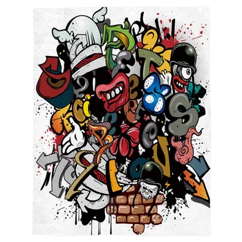 Cartoon Mouth Skull Monster Bricks Throw Blanket Portable Flannel Blanket Hotel/Sofa/Office/Plane Travel Blankets for Beds 
Cartoon Mouth Skull Monster Bricks Throw Blanket Portable Flannel Blanket Hotel/Sofa/Office/Plane Travel Blankets for Beds