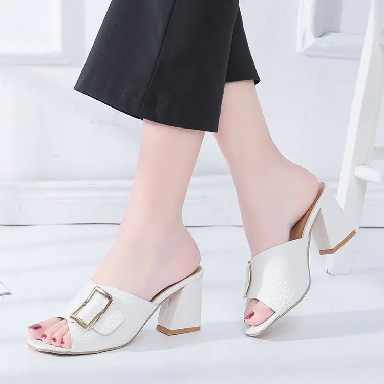 Women Summer Sandals Open Toe Buckle Design Square Toe 8CM Elegant High Heels Sandals Women
Women Summer Sandals Open Toe Buckle Design Square Toe 8CM Elegant High Heels Sandals Women