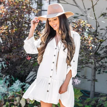 New White Beach Cover Up Women Bikini Cover Up Buttoned Shirt Cardigan Swimsuit Cover Up Blouse Summer Beach Wear Vacation Wear
New White Beach Cover Up Women Bikini Cover Up Buttoned Shirt Cardigan Swimsuit Cover Up Blouse Summer Beach Wear Vacation Wear