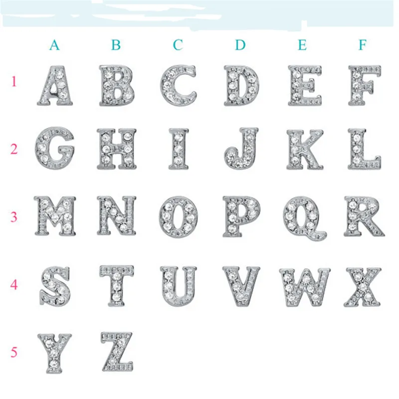 Rhinestone Initial A B C D E F G H I J K L M N O P R S T U V W Floating Charms Alphabet 26 Letter Charm Locket | Украшения и