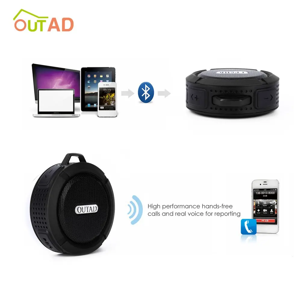OUTAD C6 Plastic Portable Wireless Speaker With Calls Handsfree and Suction Cup Waterproof Shower Speaker
OUTAD C6 Plastic Portable Wireless Speaker With Calls Handsfree and Suction Cup Waterproof Shower Speaker