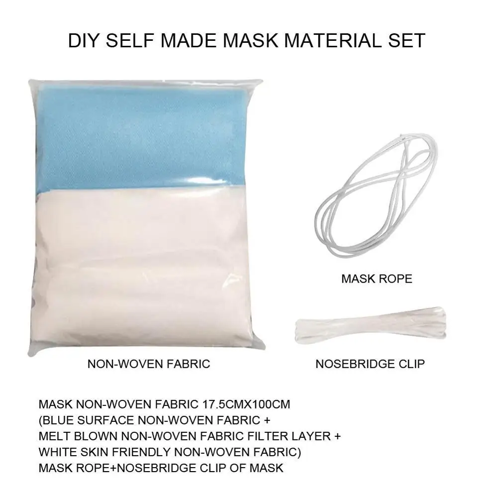 DIY Face Mask Set 3 Layers Non-woven Cloth with Melt Blown Layer Disposable Mask Accessaries
DIY Face Mask Set 3 Layers Non-woven Cloth with Melt Blown Layer Disposable Mask Accessaries