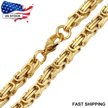 Davieslee 5mm Mens Necklace Byzantine Box Link Chain Stainless Steel Gold Tone Necklace for Men Jewelry Gifts 18-22 inch LKN106
Davieslee 5mm Mens Necklace Byzantine Box Link Chain Stainless Steel Gold Tone Necklace for Men Jewelry Gifts 18-22 inch LKN106