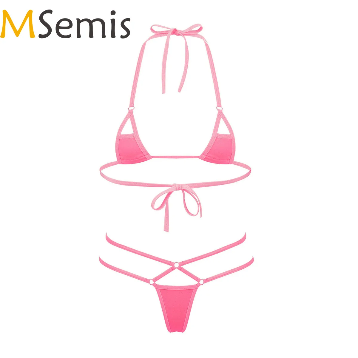 

MSemis Womens Clothing Strappy Porno Hot Bikini Set Lingerie Suit Micro Swimsuit Swimwear Summer Lingerie Erotic Underwear