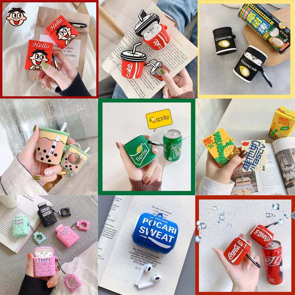 Cute Drink Soft Silicone Case For Airpods Case Bluetooth Wireless Earphone Case For Apple Airpods With Keychain Protective Cover
Cute Drink Soft Silicone Case For Airpods Case Bluetooth Wireless Earphone Case For Apple Airpods With Keychain Protective Cover