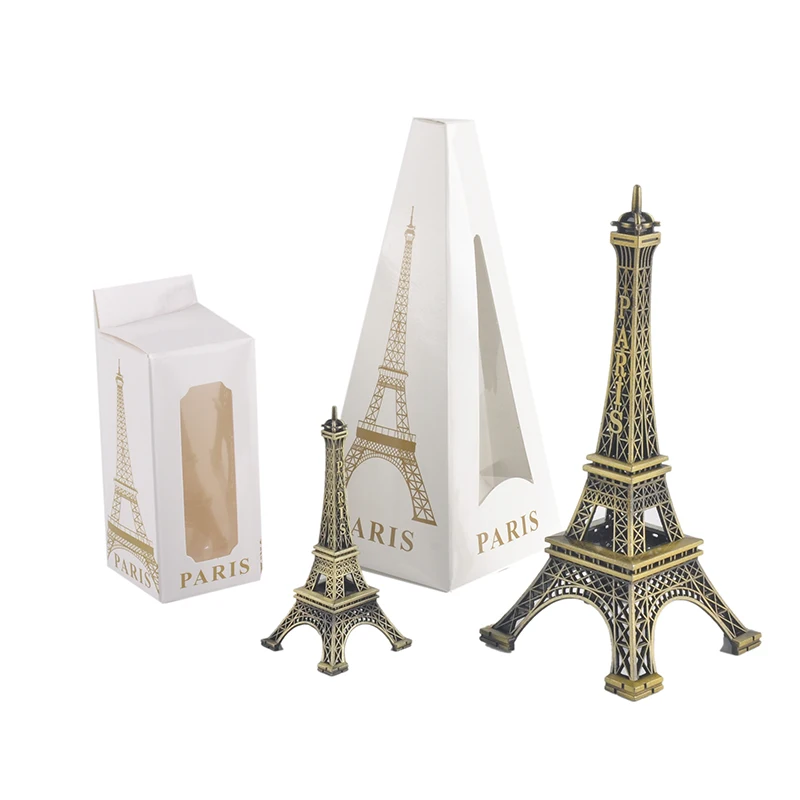 

1pc Home Desk Decoration 8/15cm Paris Eiffel Tower Figurine Statue Vintage Model Art Crafts Creative Gifts Souvenir Black