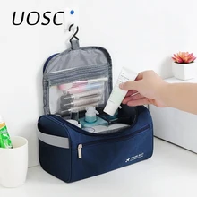 Uosc homens pendurado saco de cosméticos caso de maquiagem de negócios mulheres viagens compõem zíper organizador de armazenamento bolsa de higiene pessoal lavagem banho kit(China)