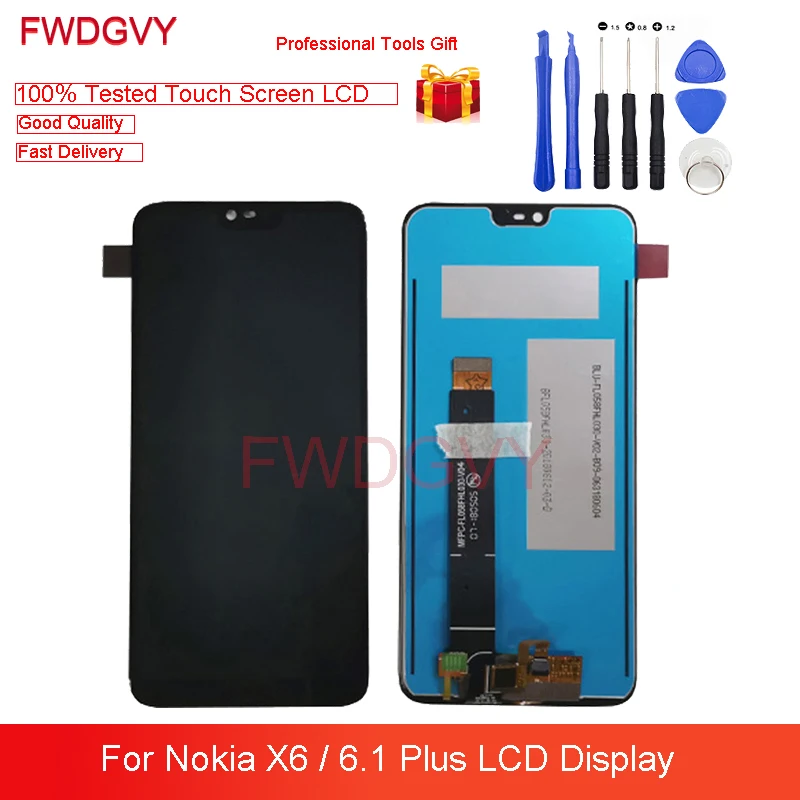 5.8" For Nokia X6 LCD Display Touch Screen Digitizer Assembly Repair Parts for Nokia 6.1 Plus TA-1099TA-1103 TA-1083 Lcds
5.8" For Nokia X6 LCD Display Touch Screen Digitizer Assembly Repair Parts for Nokia 6.1 Plus TA-1099TA-1103 TA-1083 Lcds