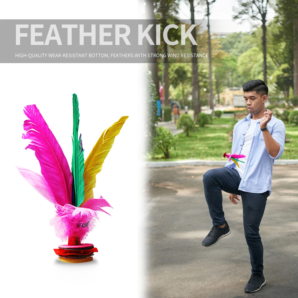Durable Colorful Chicken Feather Shuttlecock Practical Multi-functional Portable Fitness Exercise Foot Kick China Jianzi | Спорт и