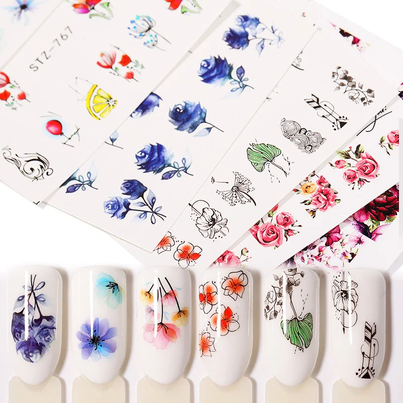 1 Sheet Nail Water Decals Colorful Transfer Stickers Flower Butterfly Rose Mixed Patterns Nail Art DIY Decorations Tools
1 Sheet Nail Water Decals Colorful Transfer Stickers Flower Butterfly Rose Mixed Patterns Nail Art DIY Decorations Tools