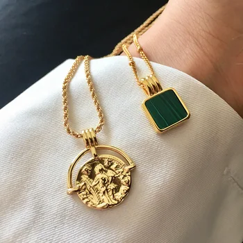 Fashion jewelry European and American minority design ins versatile openwork flower plate Roman digital Necklace 
Fashion jewelry European and American minority design ins versatile openwork flower plate Roman digital Necklace