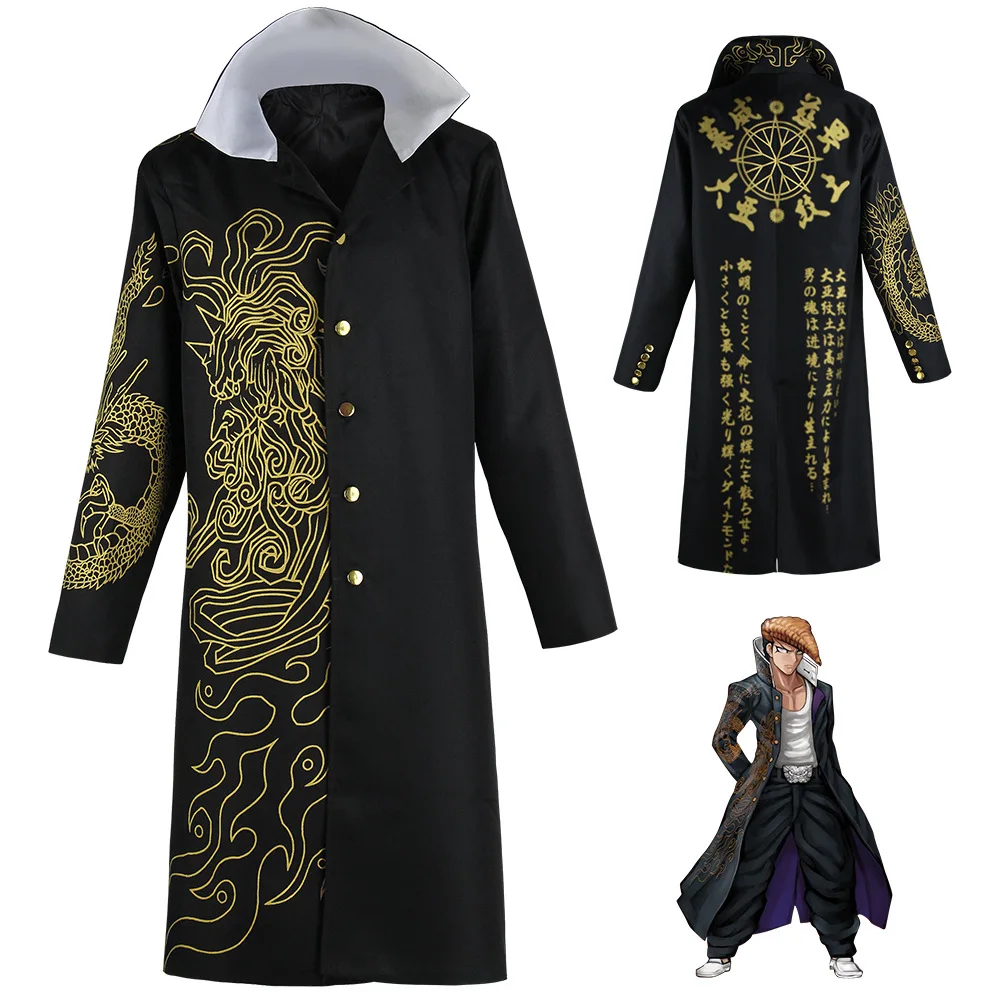 Anime Danganronpa Mondo Owada Cosplay Costume Gold Printing Jacket Coat Black Uniform Women Men Carnival Party Outfit
Anime Danganronpa Mondo Owada Cosplay Costume Gold Printing Jacket Coat Black Uniform Women Men Carnival Party Outfit