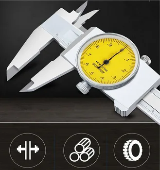 Closed Table Caliper Stainless Steel Two-Way Shockproof Vernier Caliper Dial Pointer Caliper Measurement Micrometer Micrometer
Closed Table Caliper Stainless Steel Two-Way Shockproof Vernier Caliper Dial Pointer Caliper Measurement Micrometer Micrometer