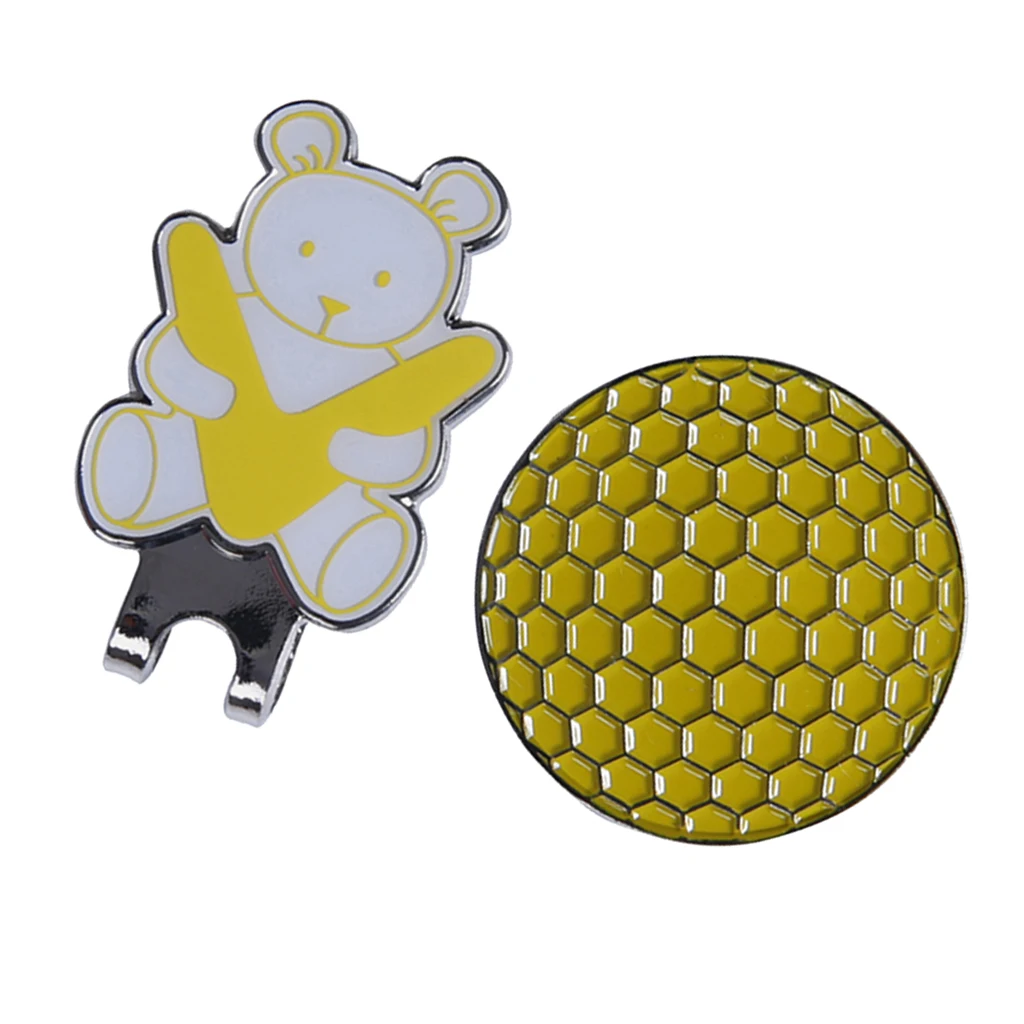 Golf Hat Clip with Detachable Magnetic Golf Ball Marker Bear Pattern Golf Hat Clip with Detachable Magnetic Golf Ball Marker Bear Pattern