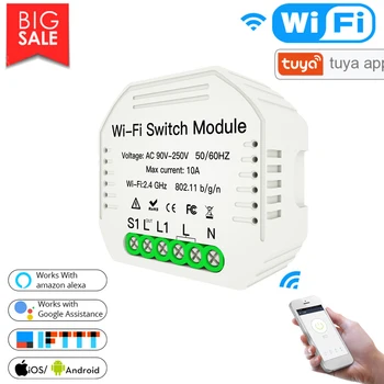 Smart Home WiFi Switch Intelligent Switch Module Wifi Smart Switch Wi-Fi Switch Module For Alexa Google Home Smart Life/Tuya APP
Smart Home WiFi Switch Intelligent Switch Module Wifi Smart Switch Wi-Fi Switch Module For Alexa Google Home Smart Life/Tuya APP