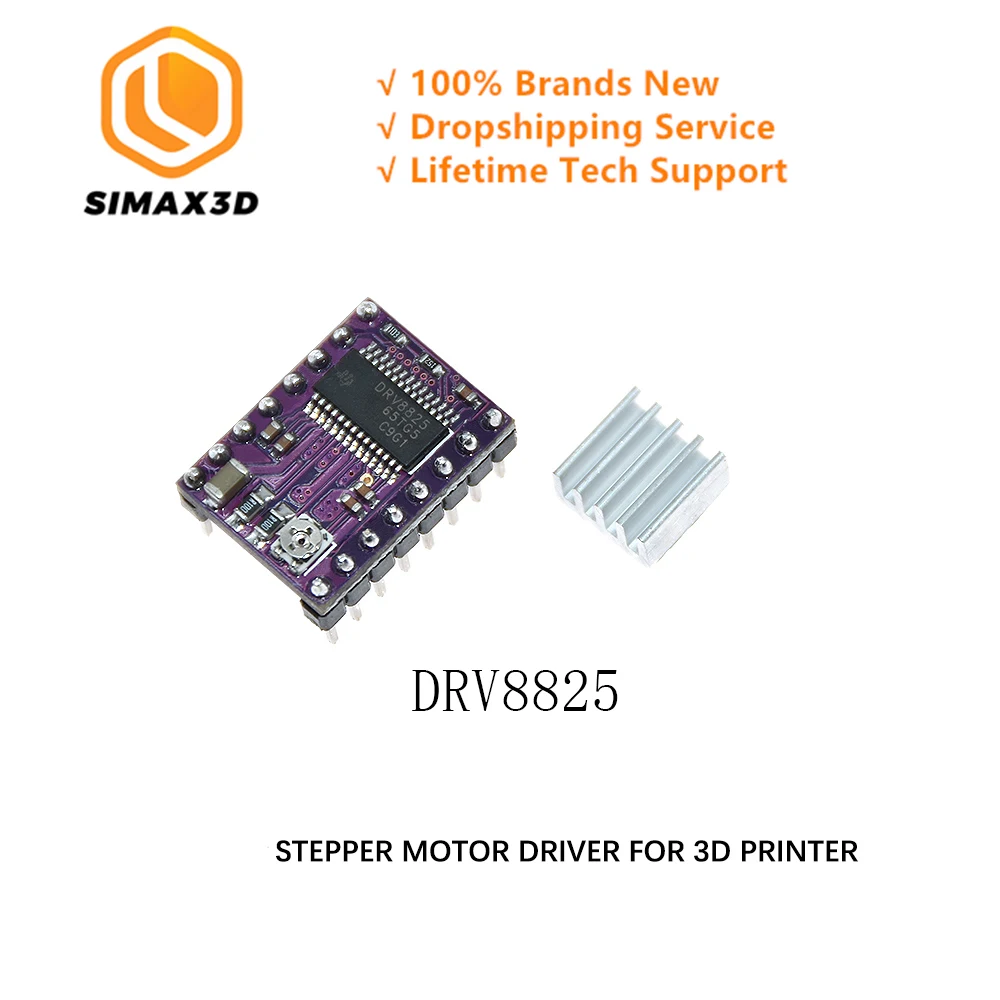 SIMAX 3D Stepper Motor Driver DRV8825 Reprap Stepper Driver Module Radiator with Sticker for
SIMAX 3D Stepper Motor Driver DRV8825 Reprap Stepper Driver Module Radiator with Sticker for