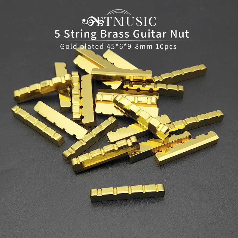 10PCS Brass Guitar Curved Bottom Nut 5 String Slotted Brass Gold Plated Electric Guitar Nut 45*6*9-8mm
10PCS Brass Guitar Curved Bottom Nut 5 String Slotted Brass Gold Plated Electric Guitar Nut 45*6*9-8mm