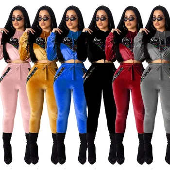 Autumn and winter fashion new cross-border for Europe and the United States women's sequined pull rope hoodie set
Autumn and winter fashion new cross-border for Europe and the United States women's sequined pull rope hoodie set