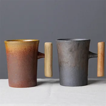 Modern and Simple Japanese Retro Ceramic Coffee Cup Creative Anti-rust Glaze Milk Beer Mug with Wooden Handle Water Cup Office
Modern and Simple Japanese Retro Ceramic Coffee Cup Creative Anti-rust Glaze Milk Beer Mug with Wooden Handle Water Cup Office