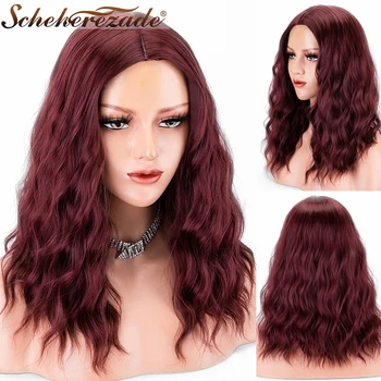 Scheherezade Ombre Burgundy Synthetic Wigs For Black Women Short Wavy Bob Wig Middle Part High Temperature Fiber Perruque
Scheherezade Ombre Burgundy Synthetic Wigs For Black Women Short Wavy Bob Wig Middle Part High Temperature Fiber Perruque